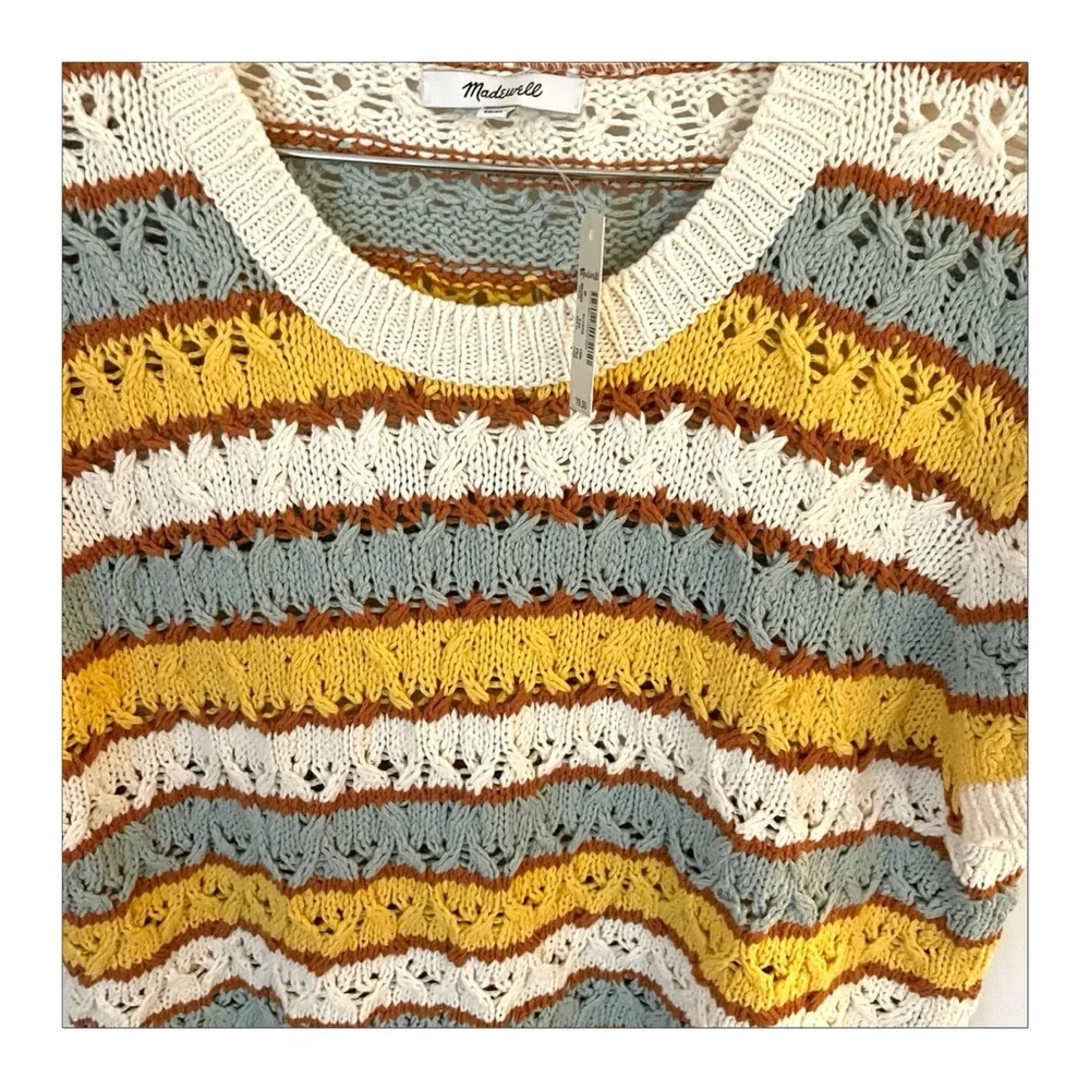 NWT Madewell Chunky Striped Short Sleeve Sweater Tee - Picture 5 of 10